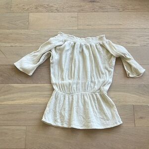 C&C California white short sleeve‎ top with elastic waist .